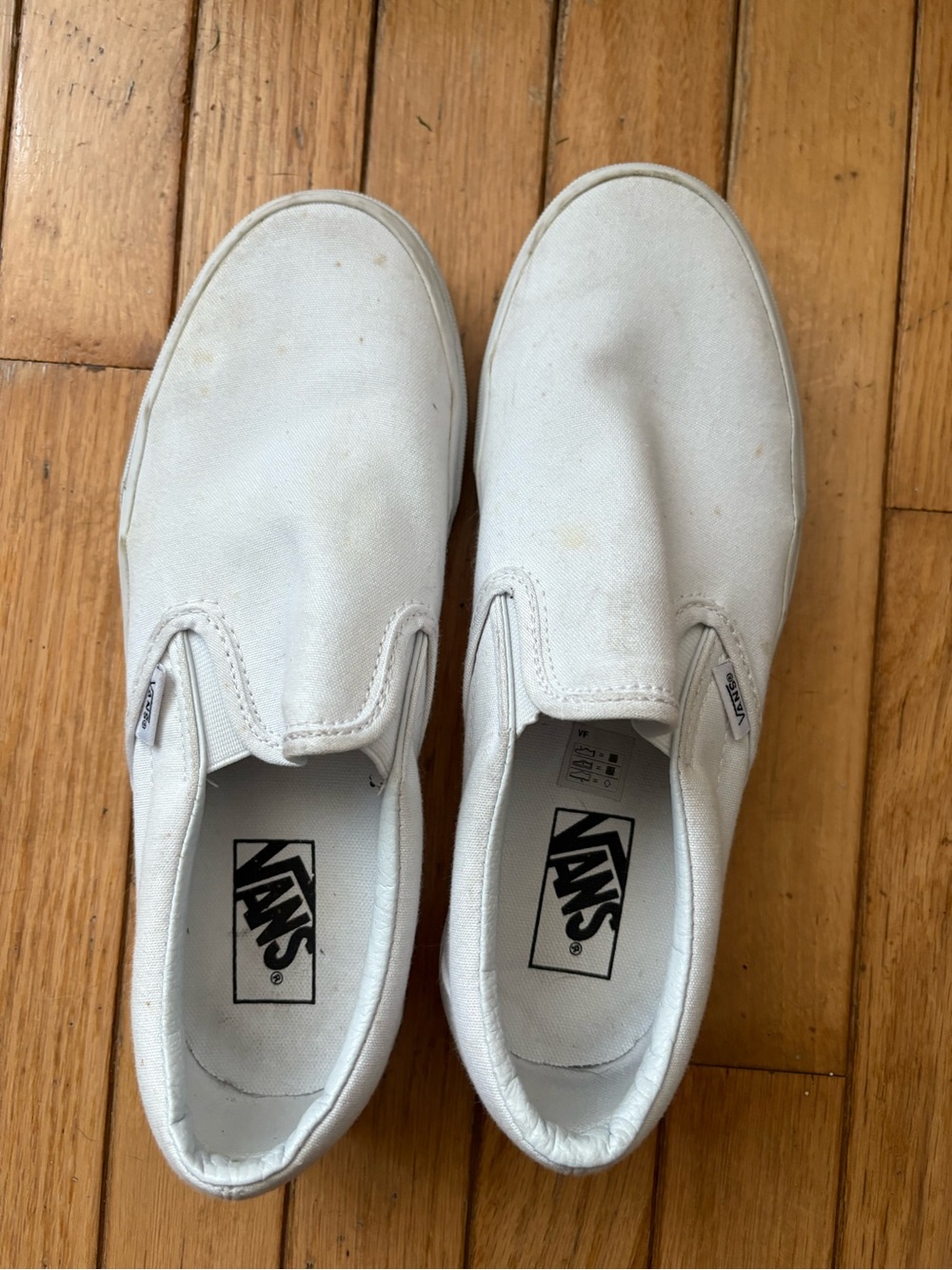 Vans White Slip-On Canvas Sneakers